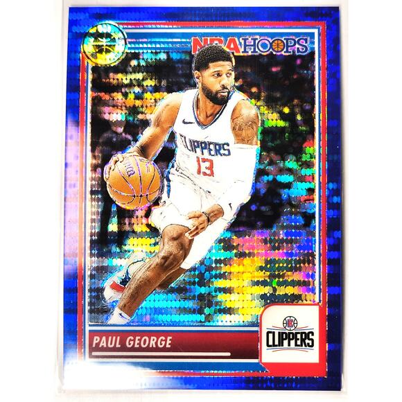 2023-24 NBA Hoops Premium Stock PAUL GEORGE #20 Blue Pulsar Prizm 70/75 - Picture 1 of 2